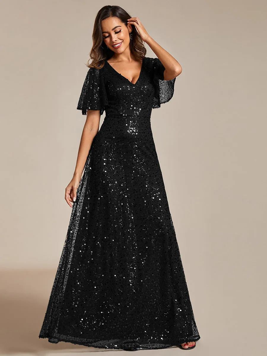 A-Line Sequin Formal Dress