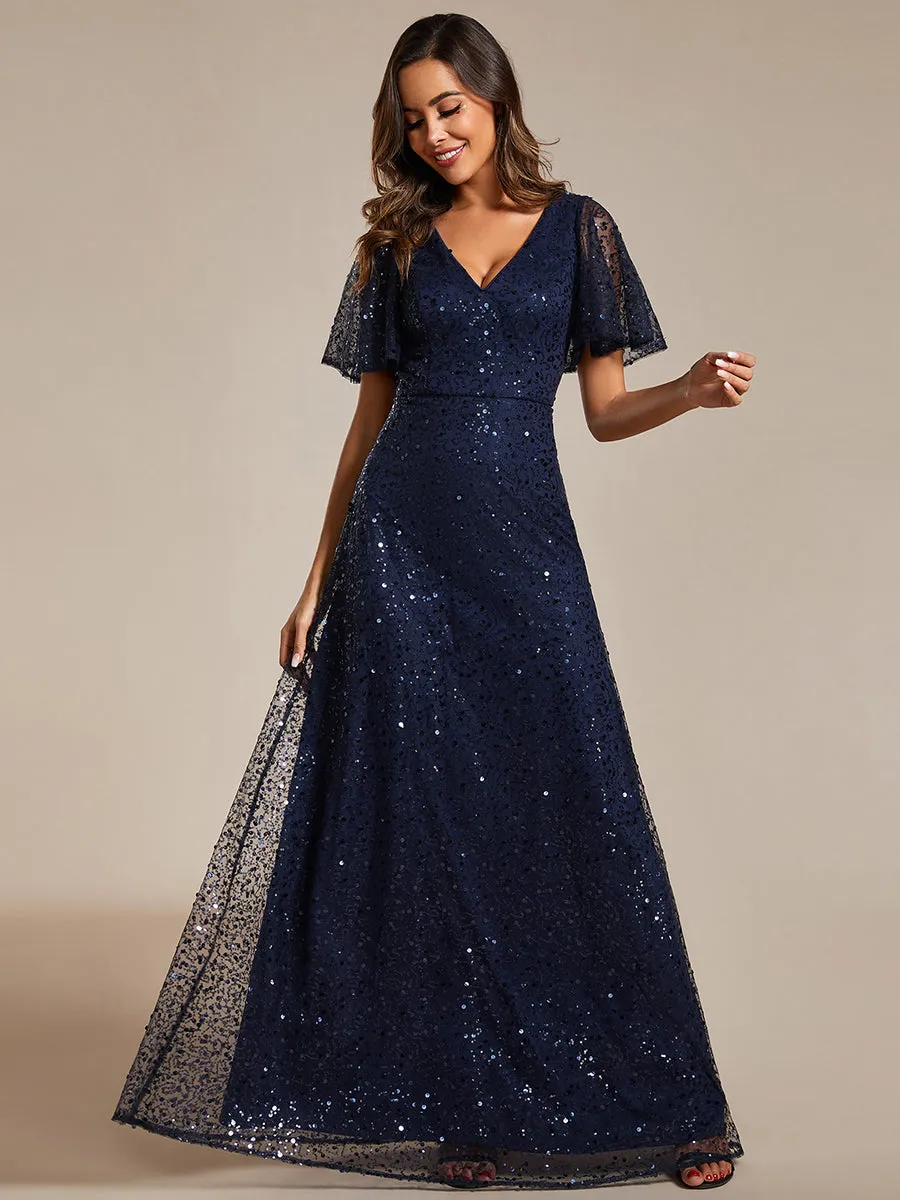 A-Line Sequin Formal Dress