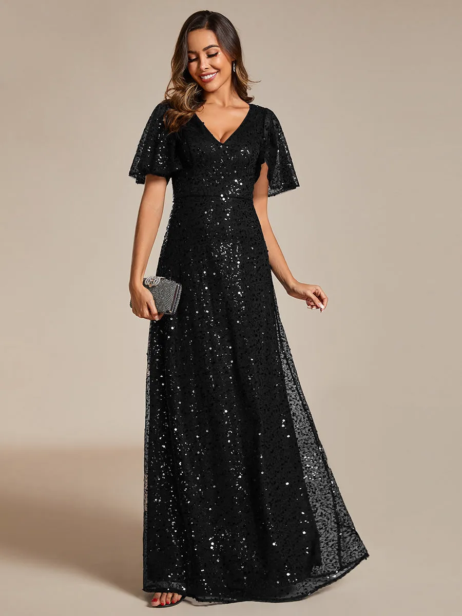 A-Line Sequin Formal Dress