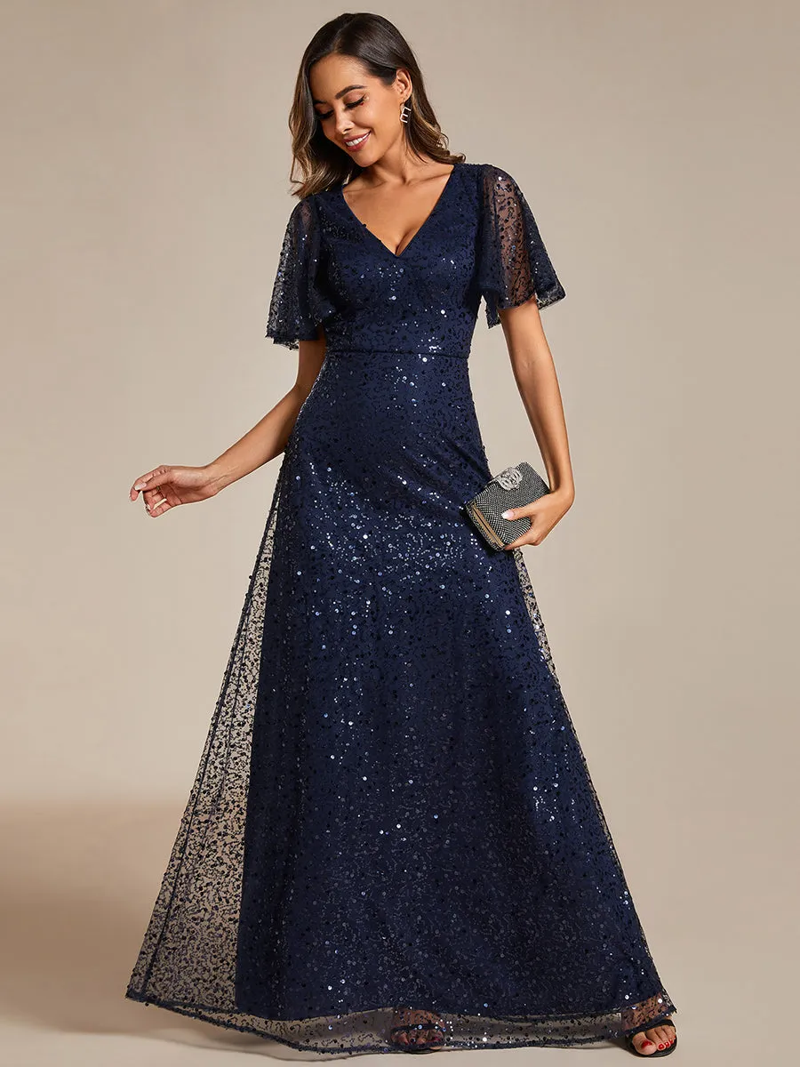 A-Line Sequin Formal Dress