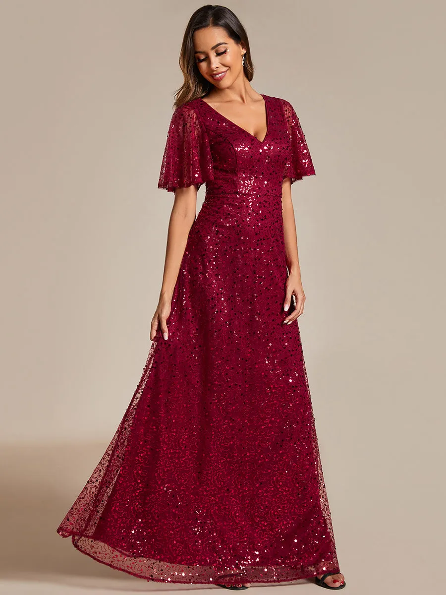 A-Line Sequin Formal Dress