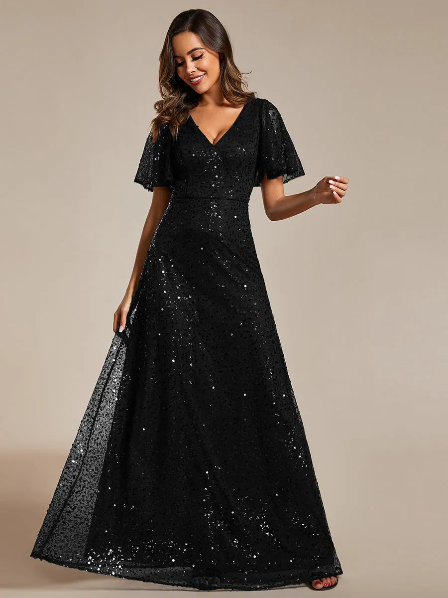 A-Line Sequin Formal Dress