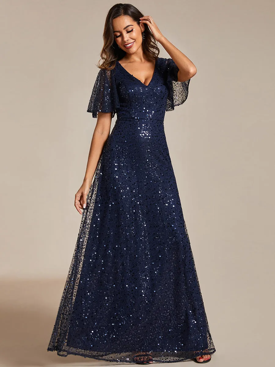 A-Line Sequin Formal Dress