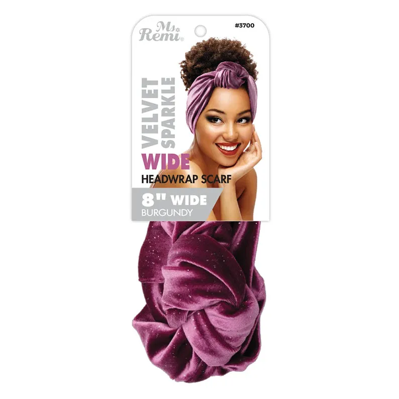 ANNIE MS. REMI VELVET SPARKLE #03700 Wide Silky Headwrap Scarf [ASSORTED COLOR]