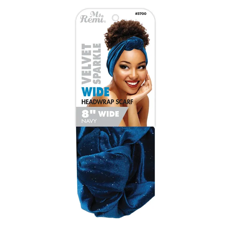 ANNIE MS. REMI Wide Silky Headwrap Scarf Velvet Sparkle [ASSORTED COLOR] #03700