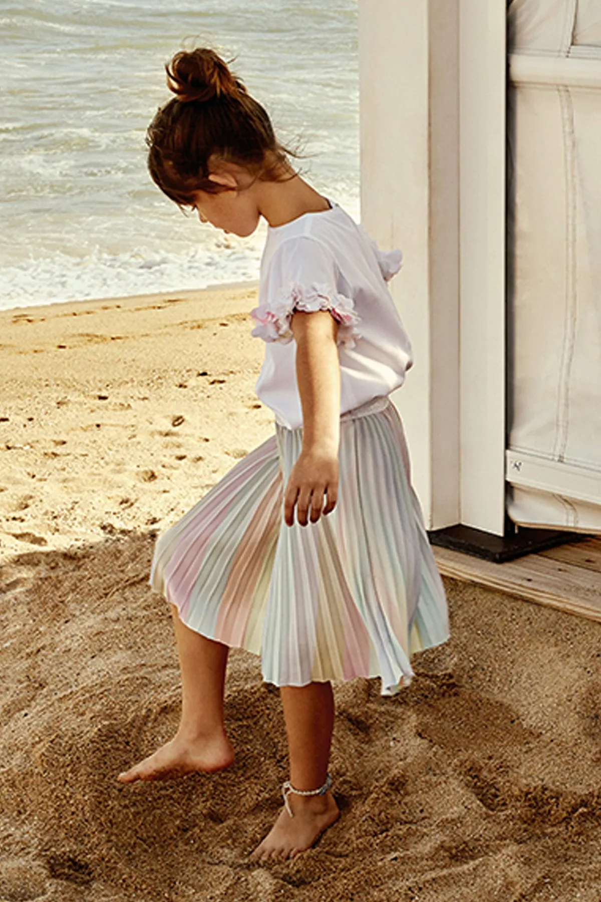 Billieblush Pleated Sateen Girls Skirt