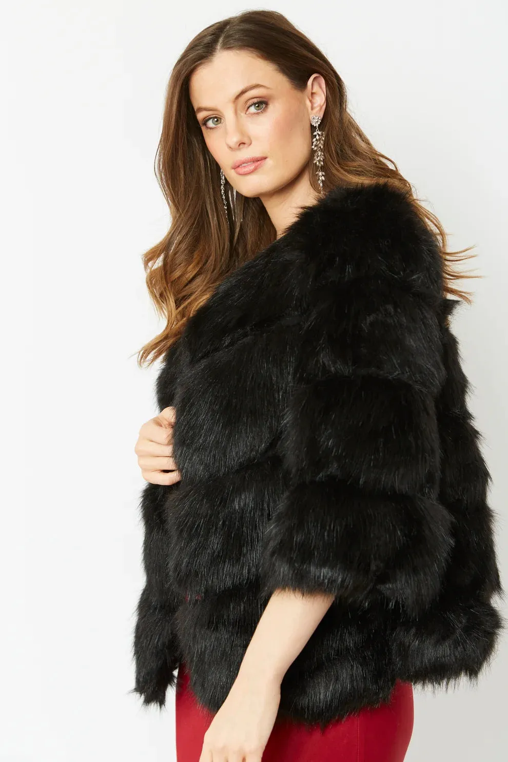 Black Faux Fur Ella Coat