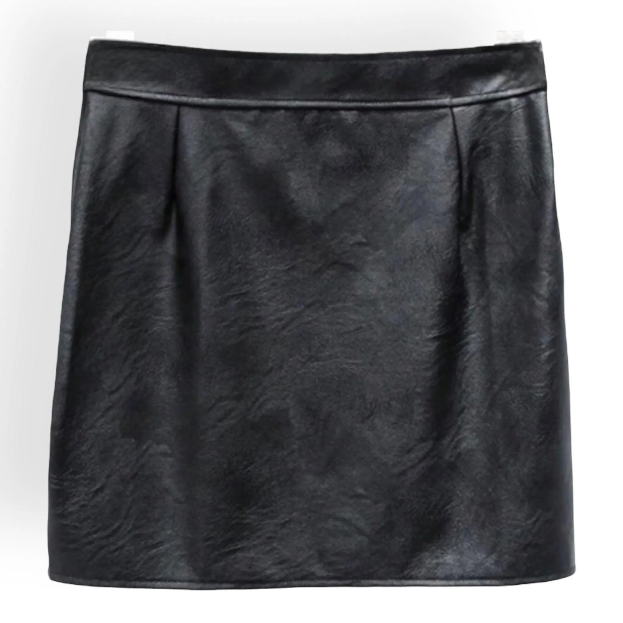 Black Textured Mini Skirt