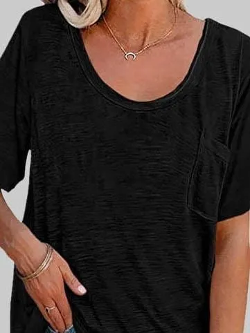 Black V-Neck T-Shirt for Women