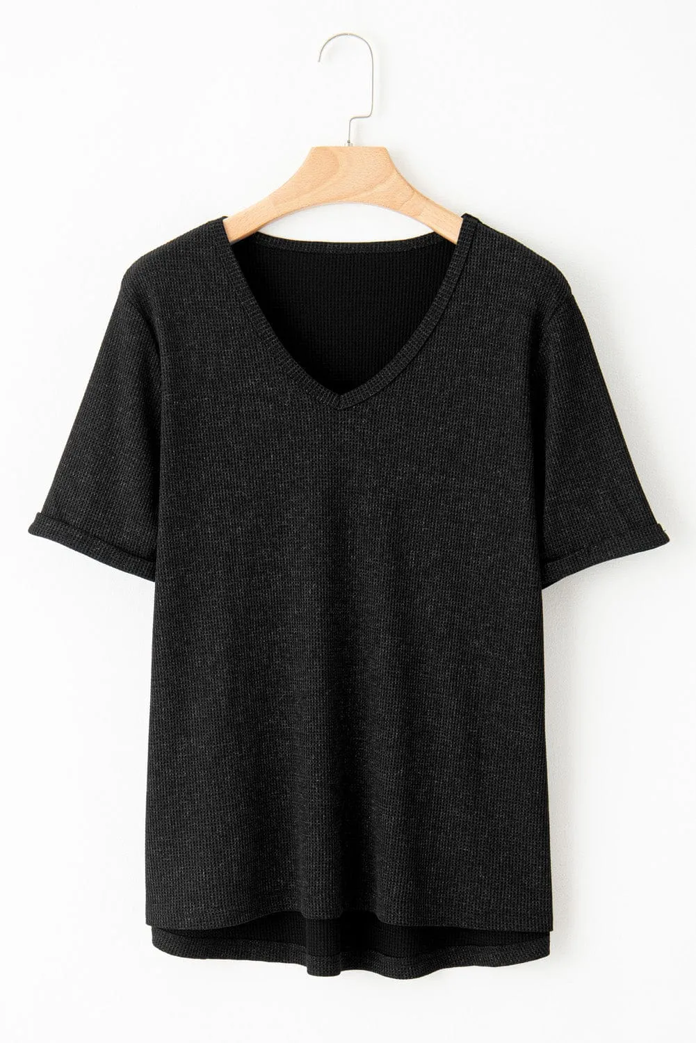 Black V-Neck T-Shirt for Women