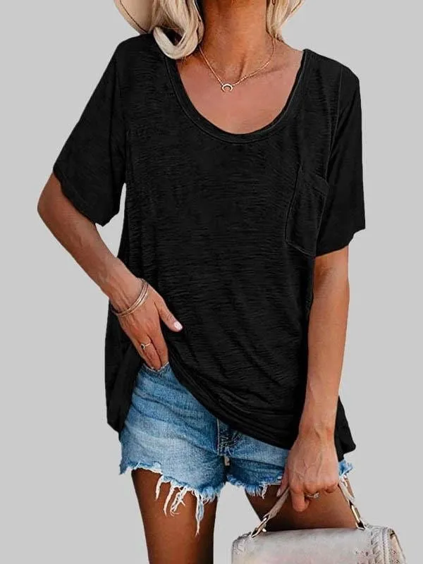 Black V-Neck T-Shirt for Women