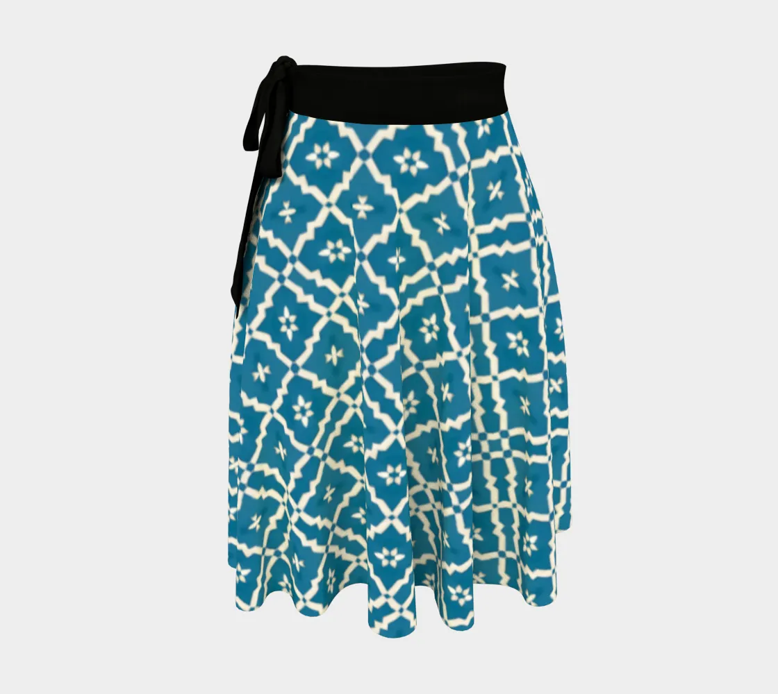 Camelbone Turquoise Flower Wrap Skirt