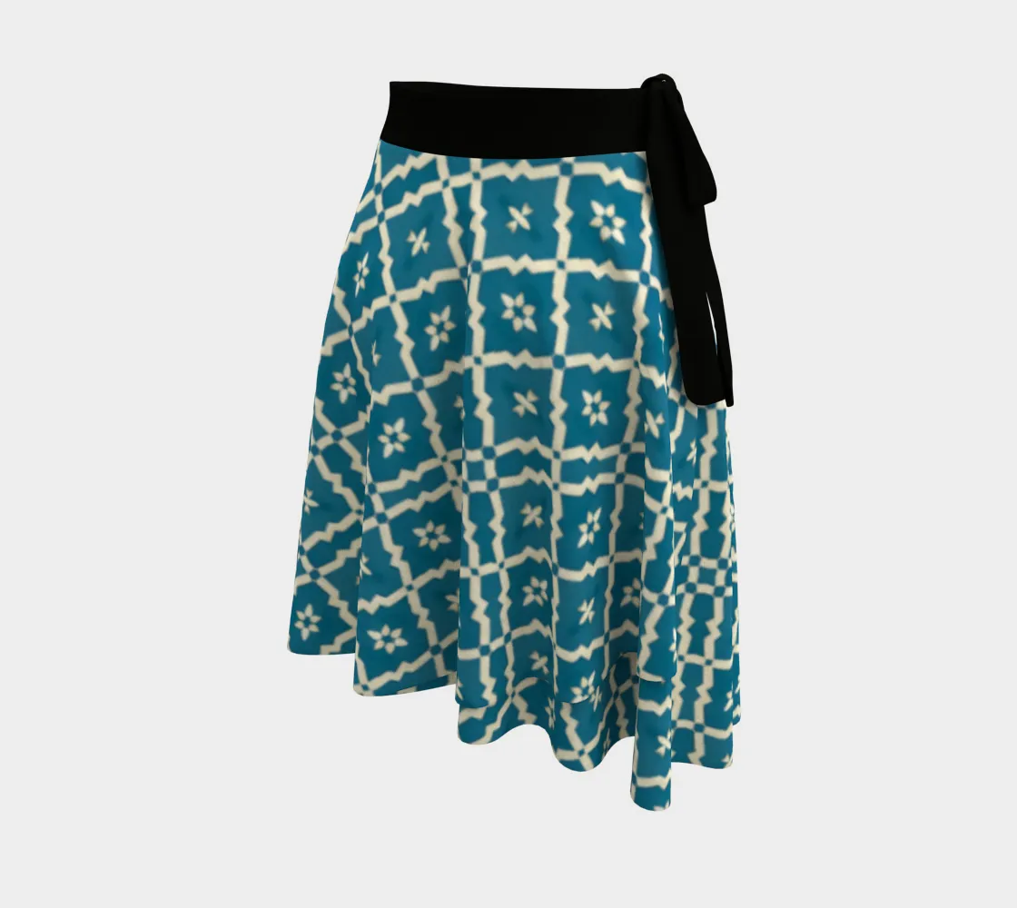 Camelbone Turquoise Flower Wrap Skirt