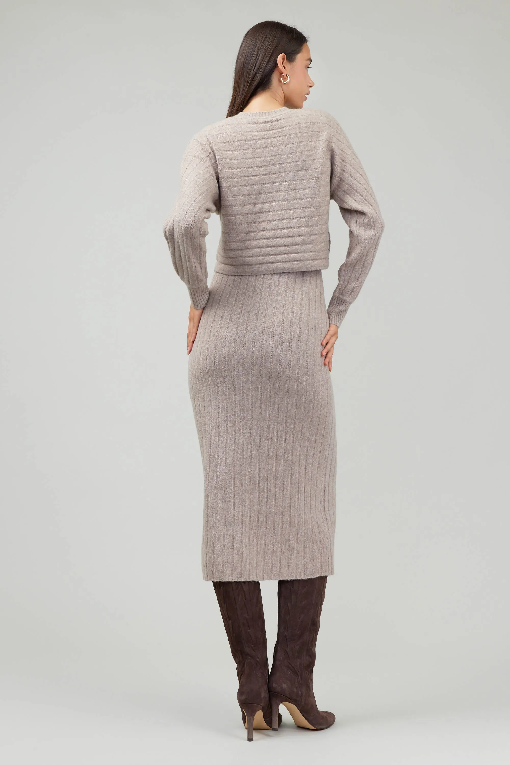 Crewneck Ribbed Sweater Dress