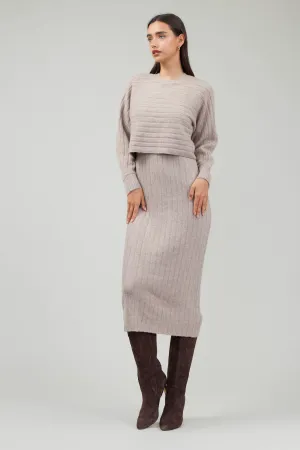 Crewneck Ribbed Sweater Dress