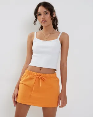 Dheca Mini Skirt in Dark Orange