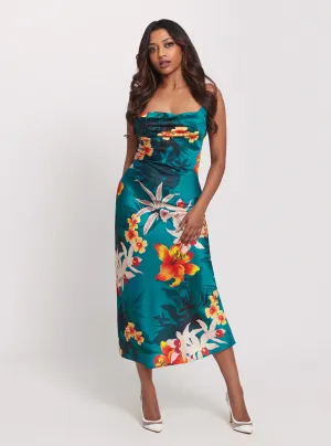 Eco Green Floral Print Akilina Maxi Dress