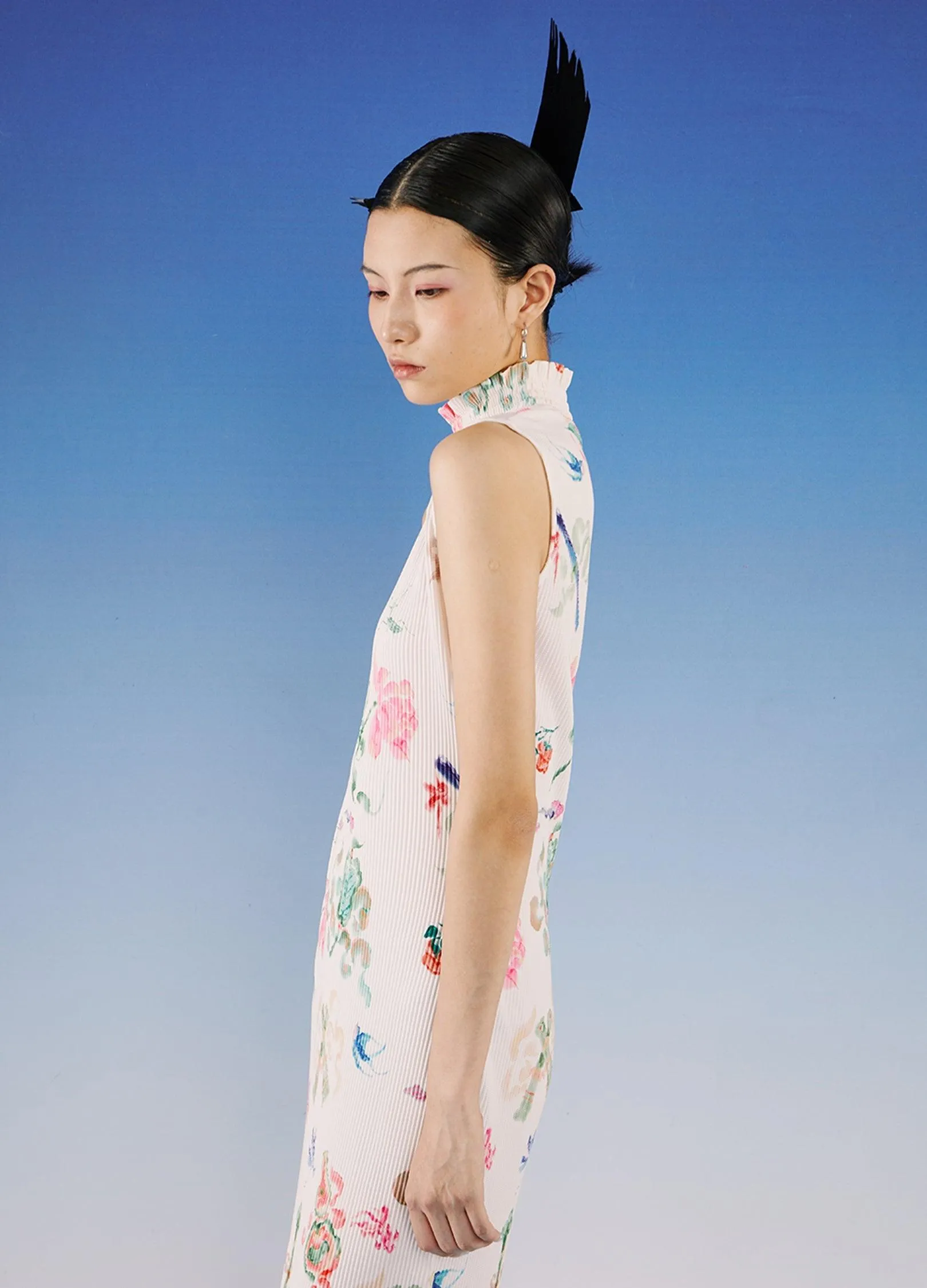 Elegant Floral Qipao Dress By Loumutaku