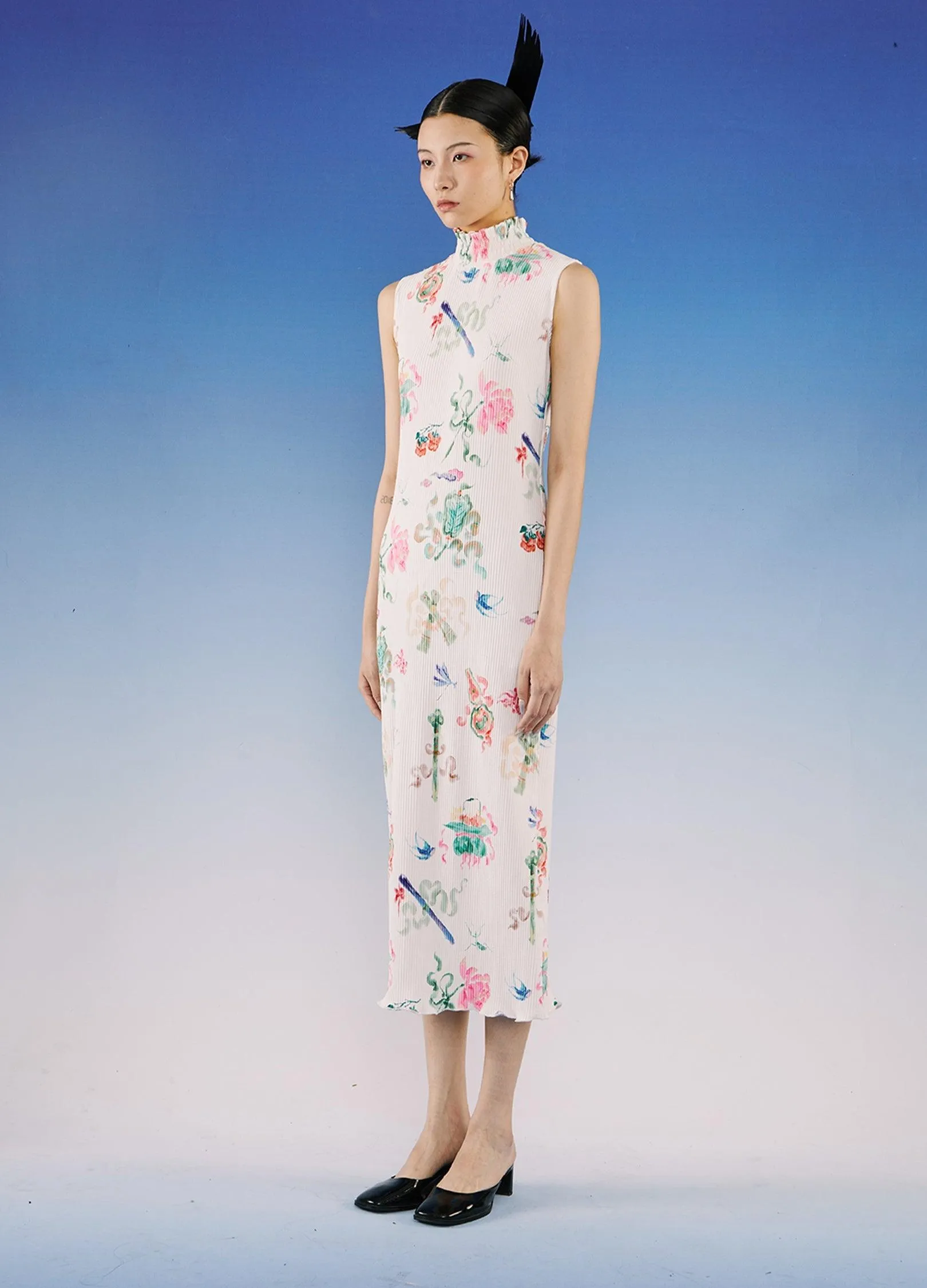 Elegant Floral Qipao Dress By Loumutaku