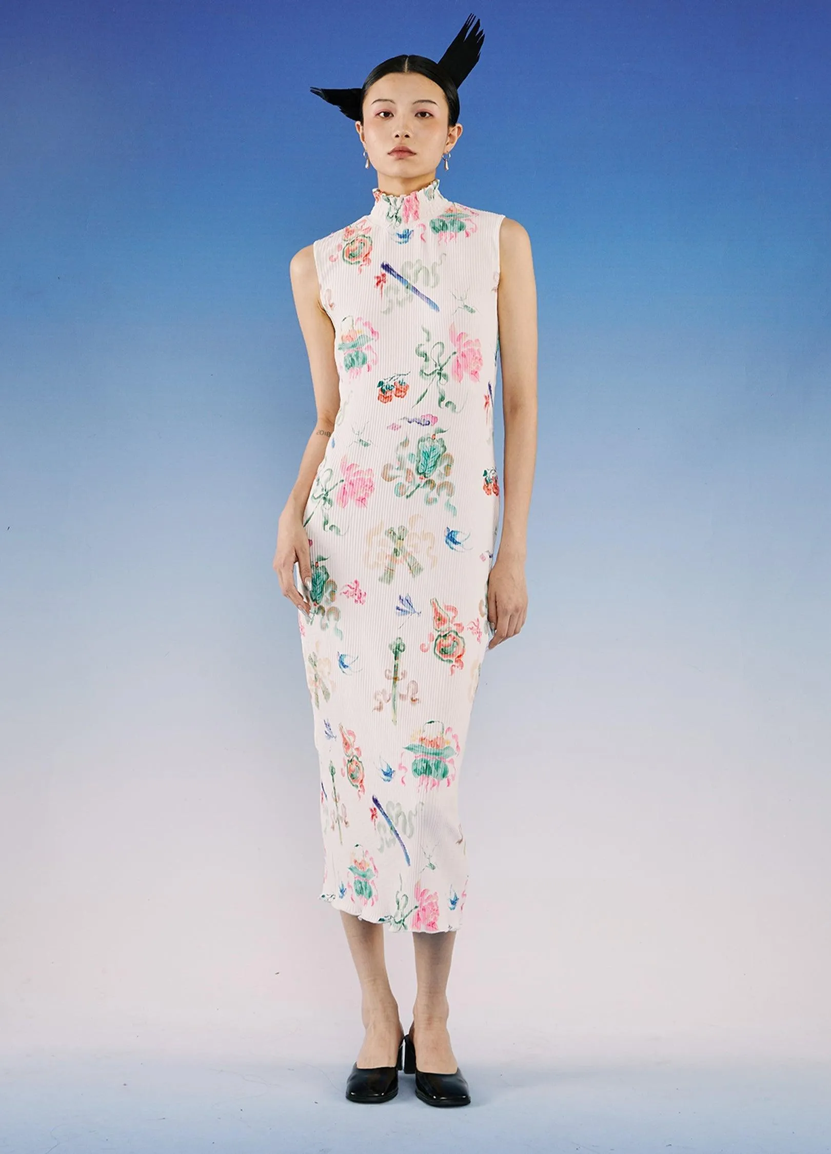 Elegant Floral Qipao Dress By Loumutaku