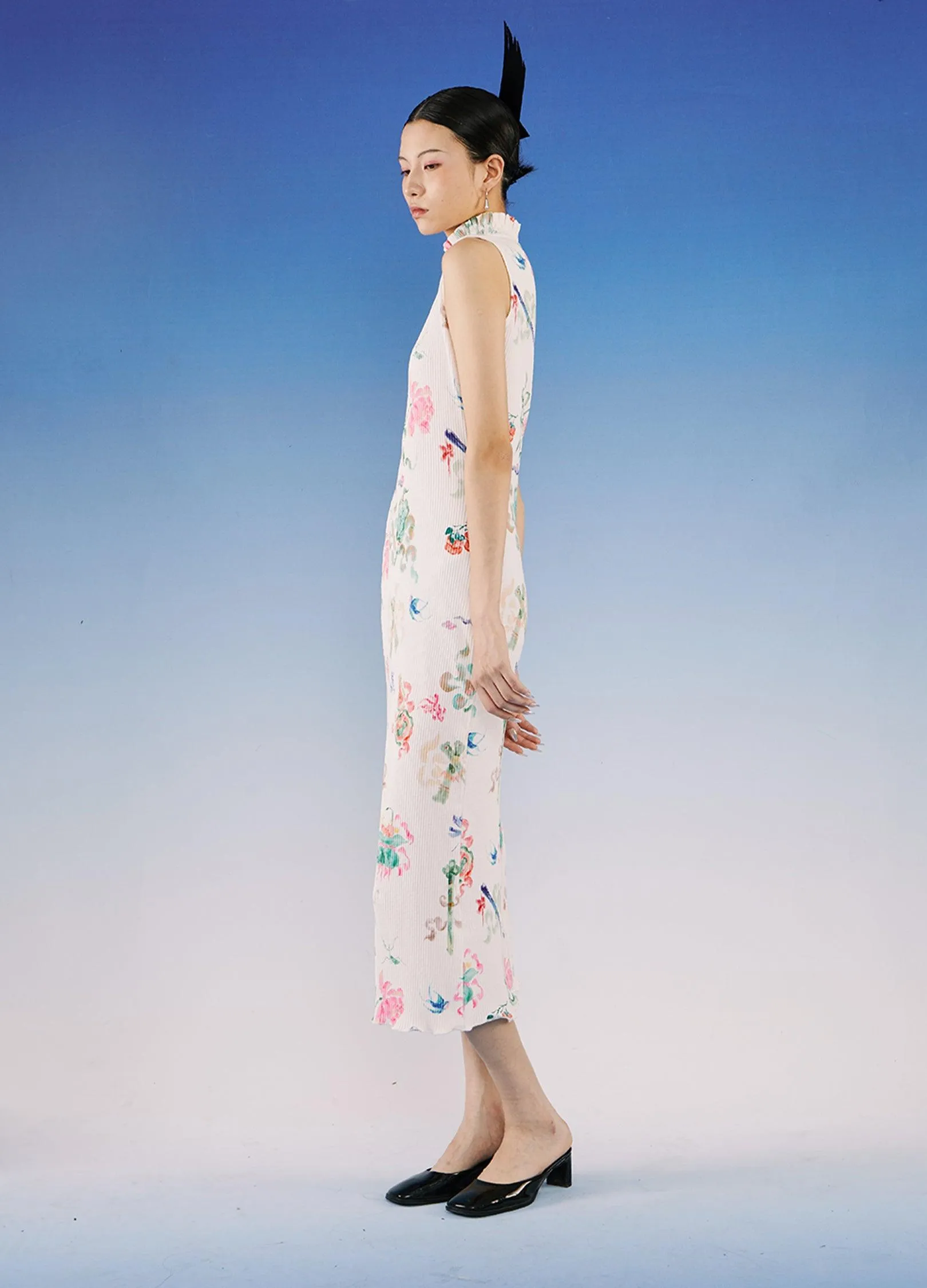 Elegant Floral Qipao Dress By Loumutaku