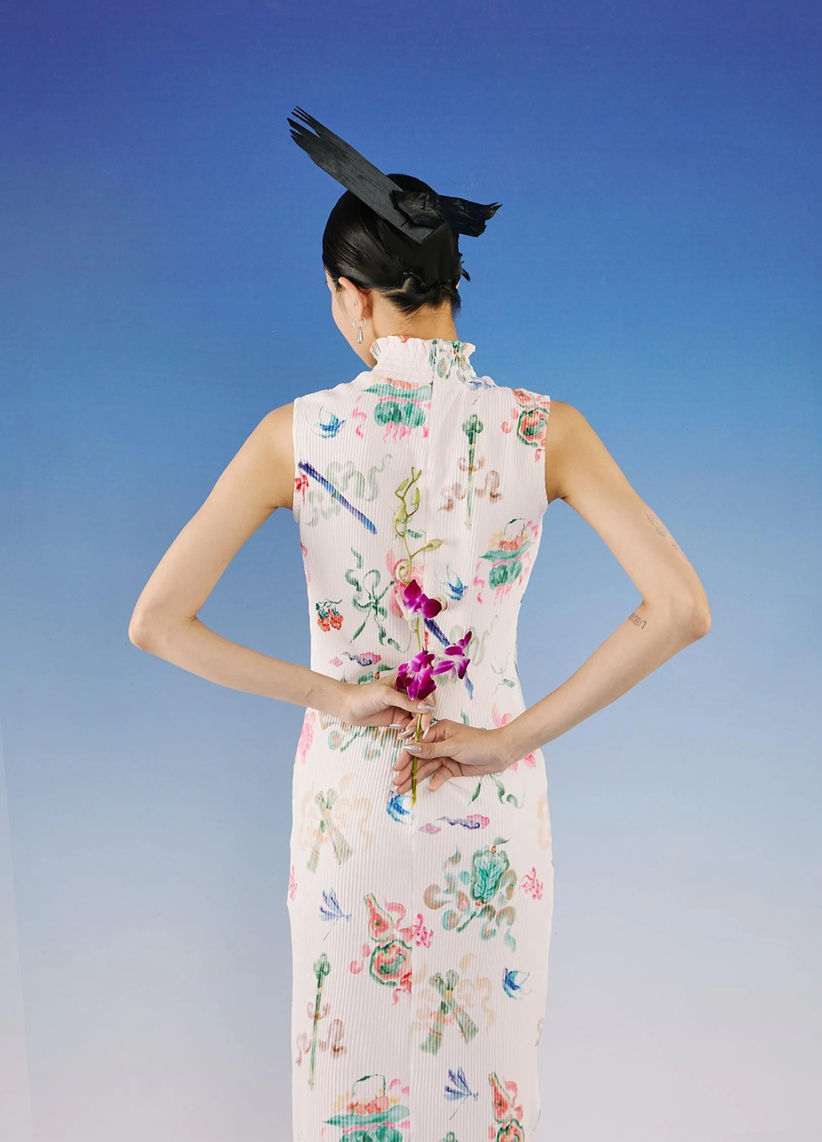 Elegant Floral Qipao Dress By Loumutaku