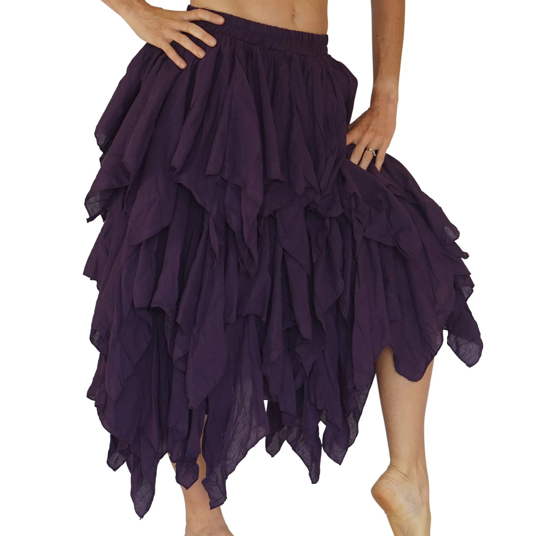 'Fay' Ragged Cut Fairy Skirt - Purple