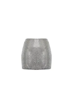 Galila A-line Stone Mesh Mini Skirt