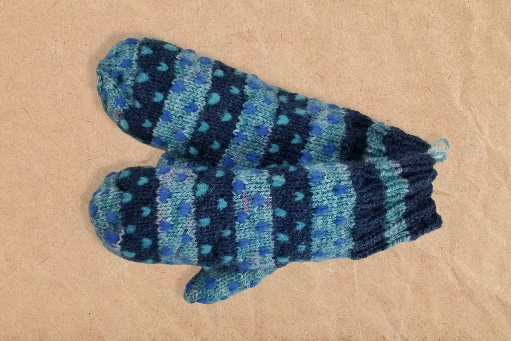 Hand Knit Thrum Mittens