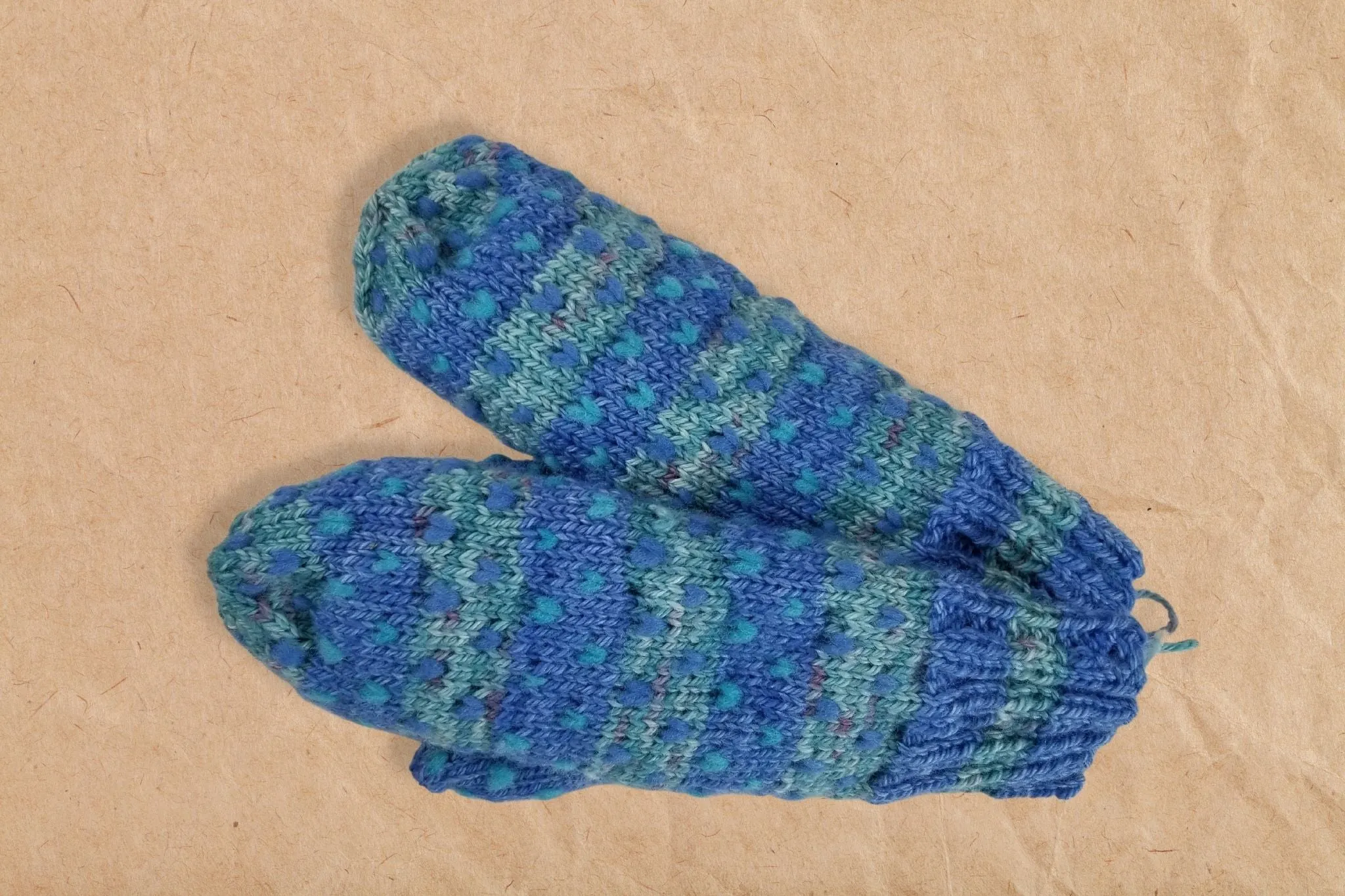 Hand Knit Thrum Mittens