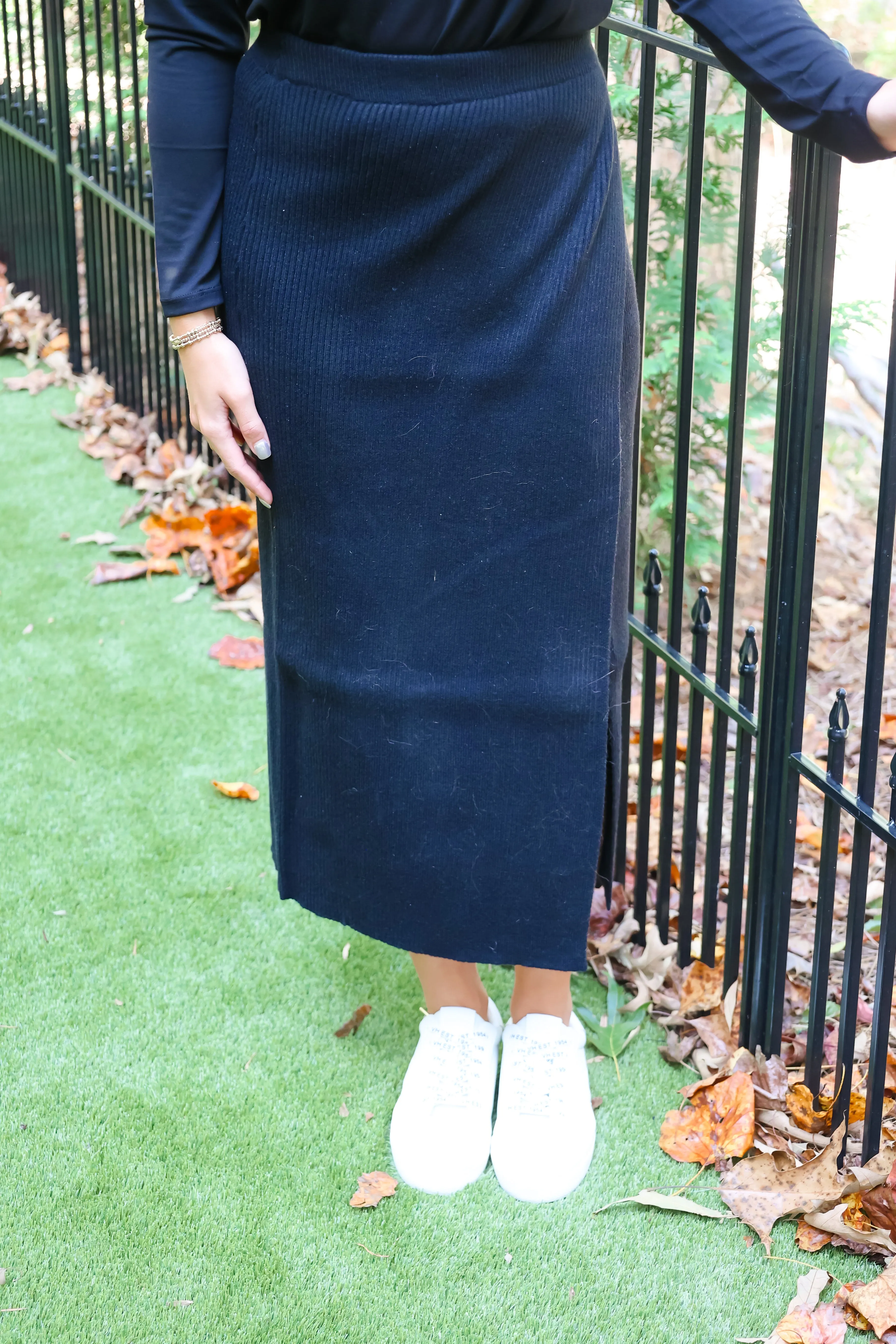 January & May Cozy Collection - The Big Show Ribbed Wrap Midi Skirt