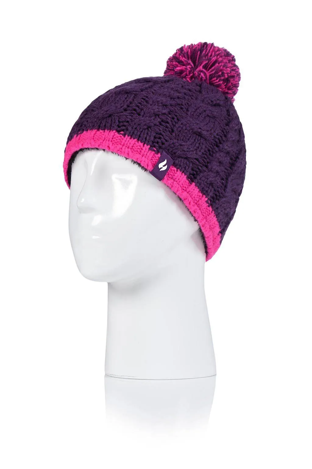 Kids' Cable Knit Pom Pom Hats