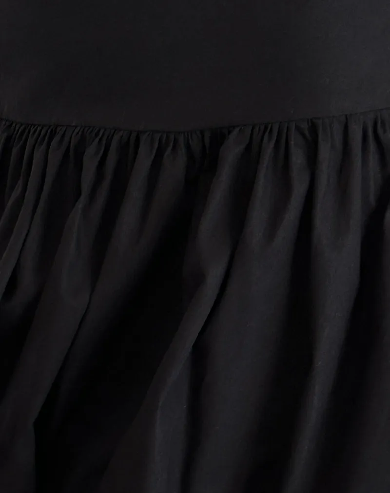 Kiyowo Puffball Mini Skirt in Black