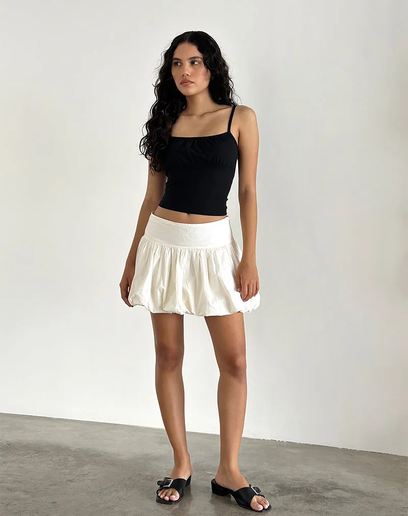 Kiyowo Puffball Mini Skirt in Poplin Ivory