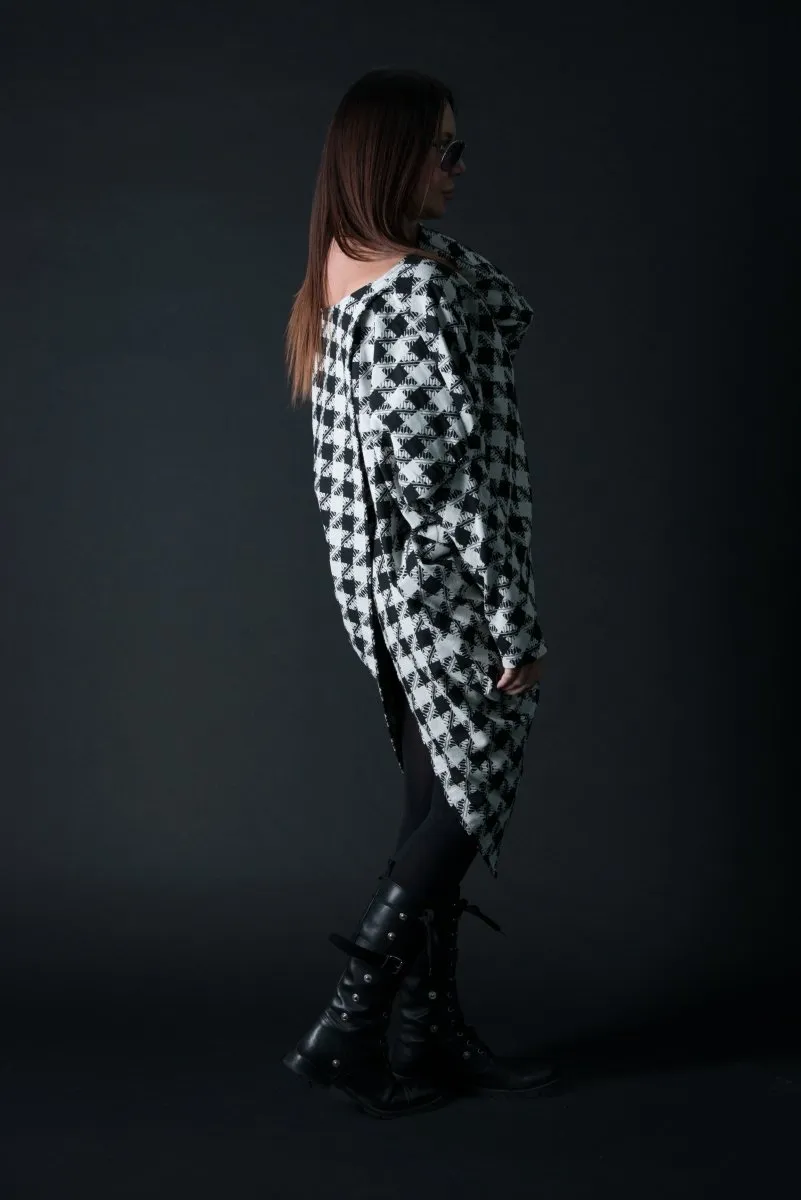 Loose Houndstooth  Cotton Tunic FABIANA