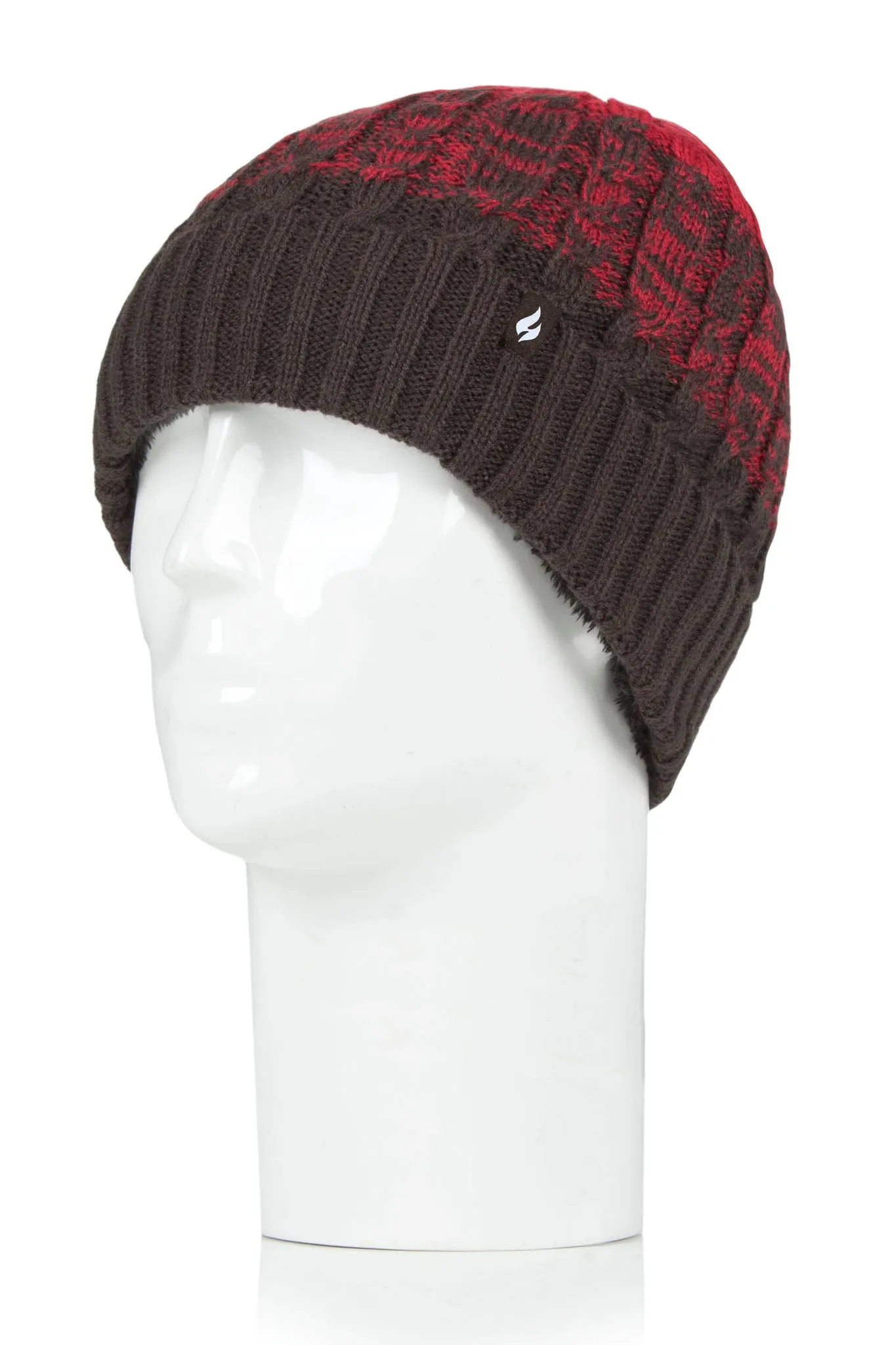 Men's Mavis Three-Tone Cable Knit Roll Up Hat