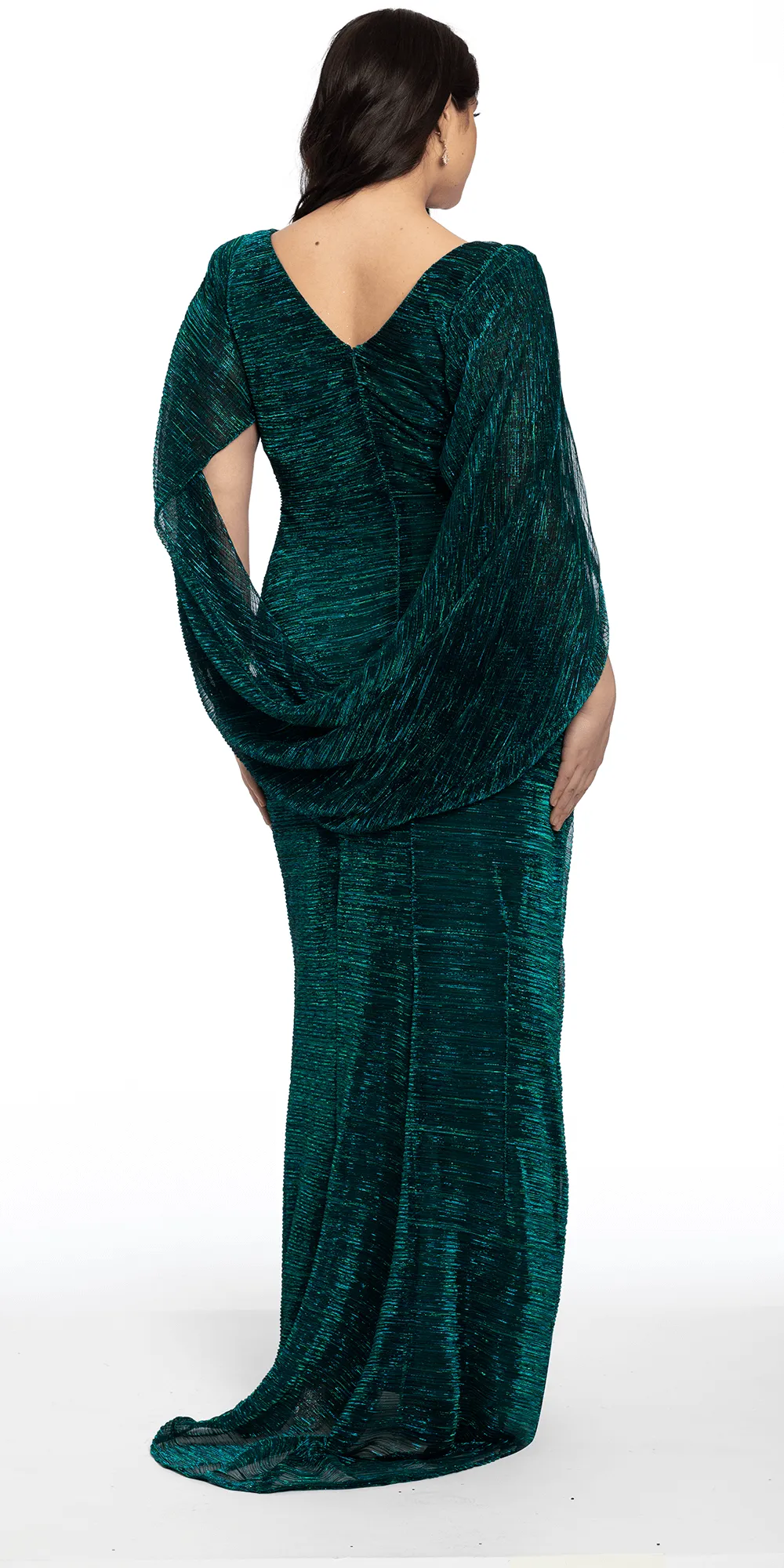 Metallic Two Tone Drape Back Dress