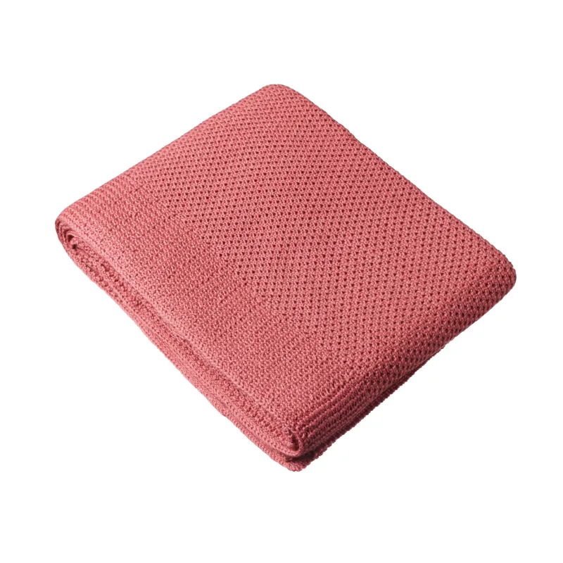 Nature Baby Merino Knit Blanket Bassinet - Raspberry