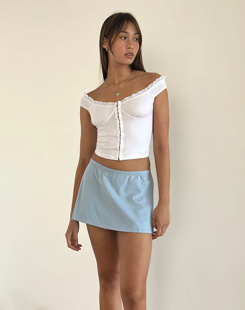 Nidya A-Line Mini Skirt in Nantucket Blue