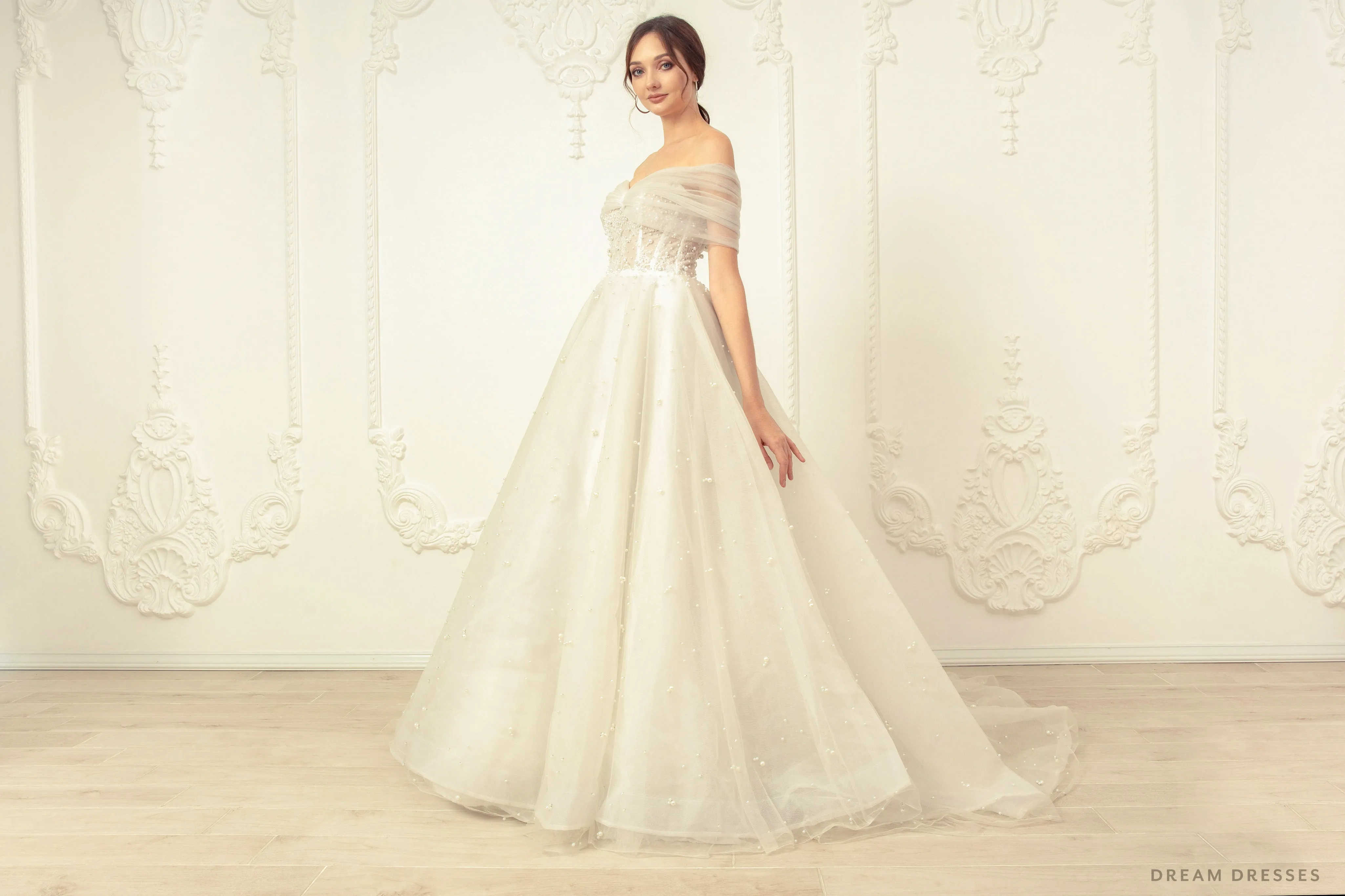 Off The Shoulder Ball Gown Wedding Dress (#Letizia)