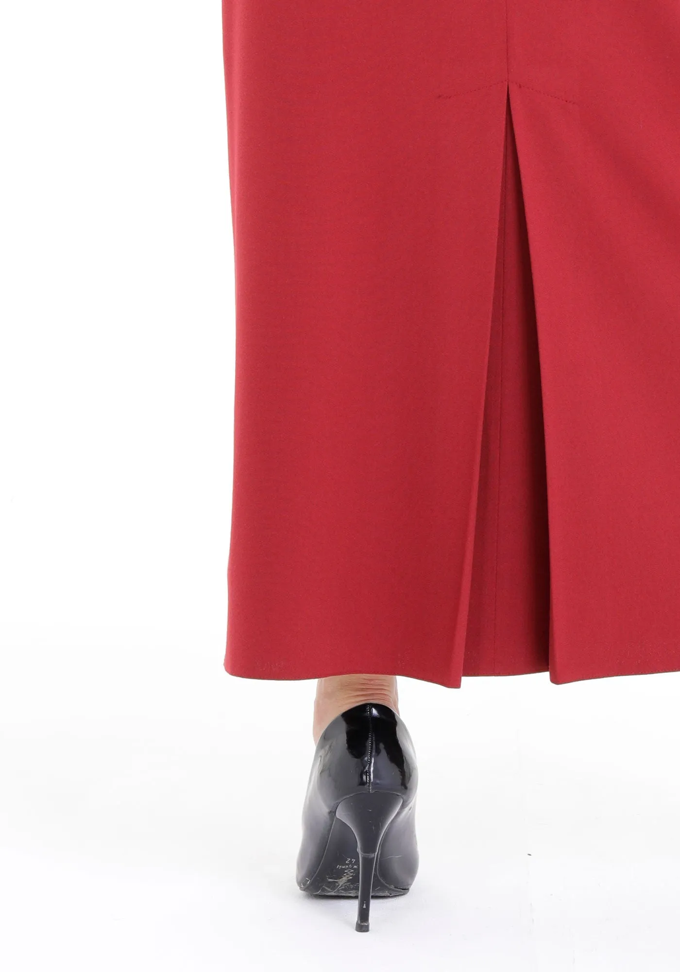 Oversized Burgundy Maxi Pencil Skirt