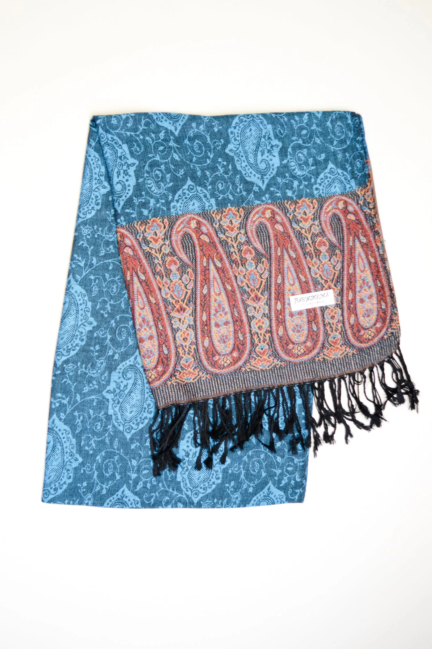 Pashmina Scarf, Azul Paisley