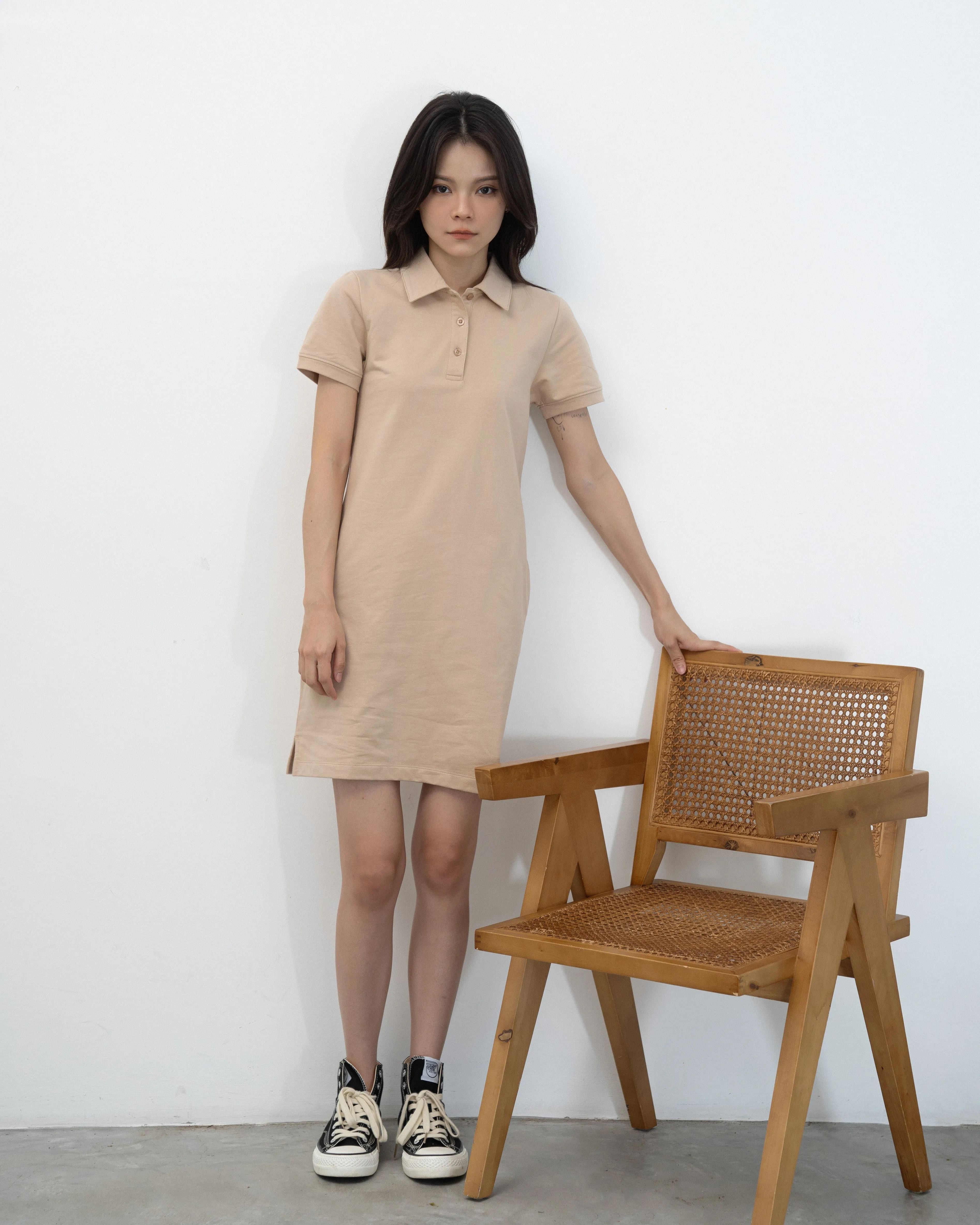 Polo A-line Dress (Khaki)