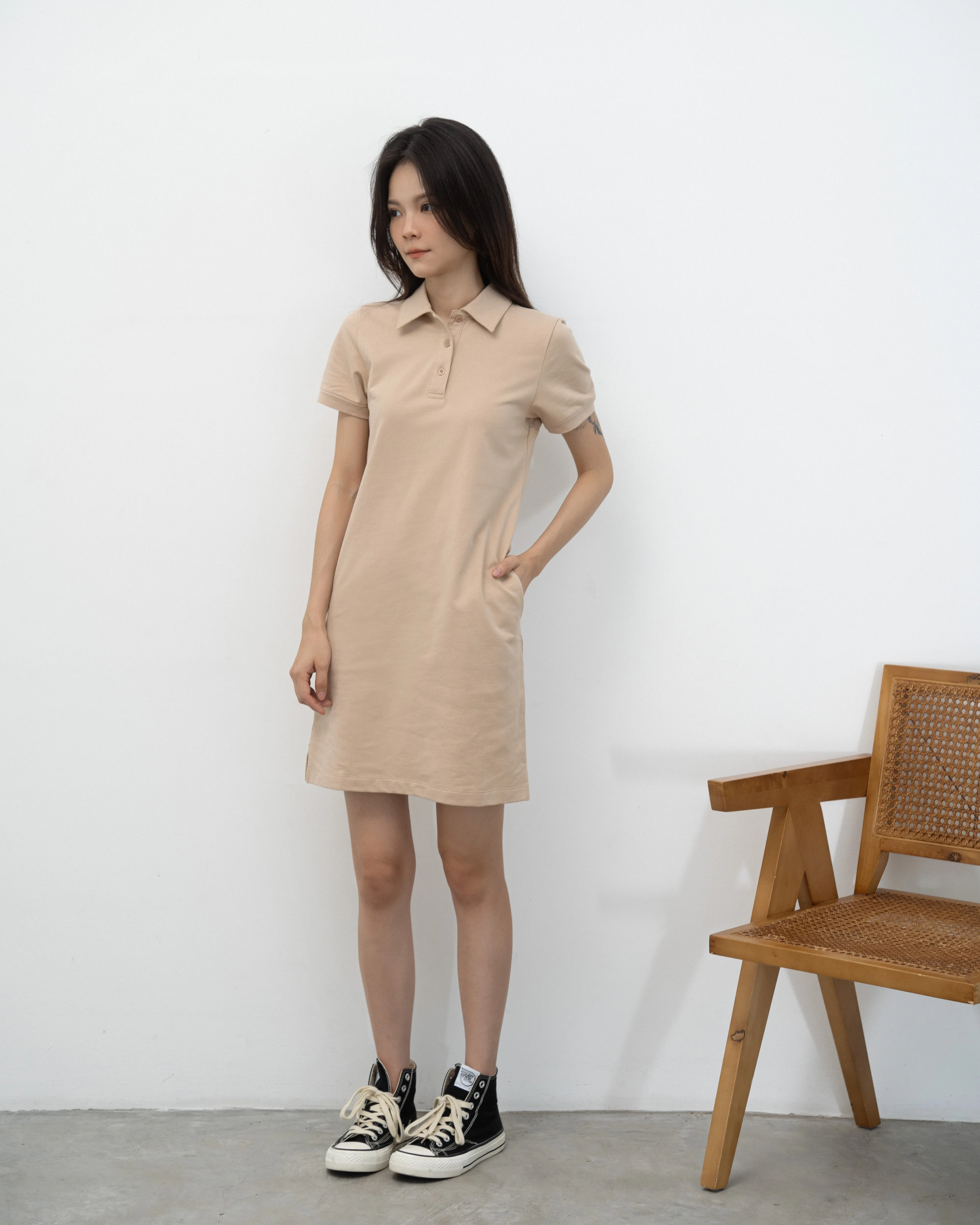 Polo A-line Dress (Khaki)