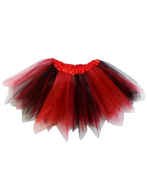 Red & Black Fairy Costume Pixie Tutu Skirt for Kids, Adults, Plus