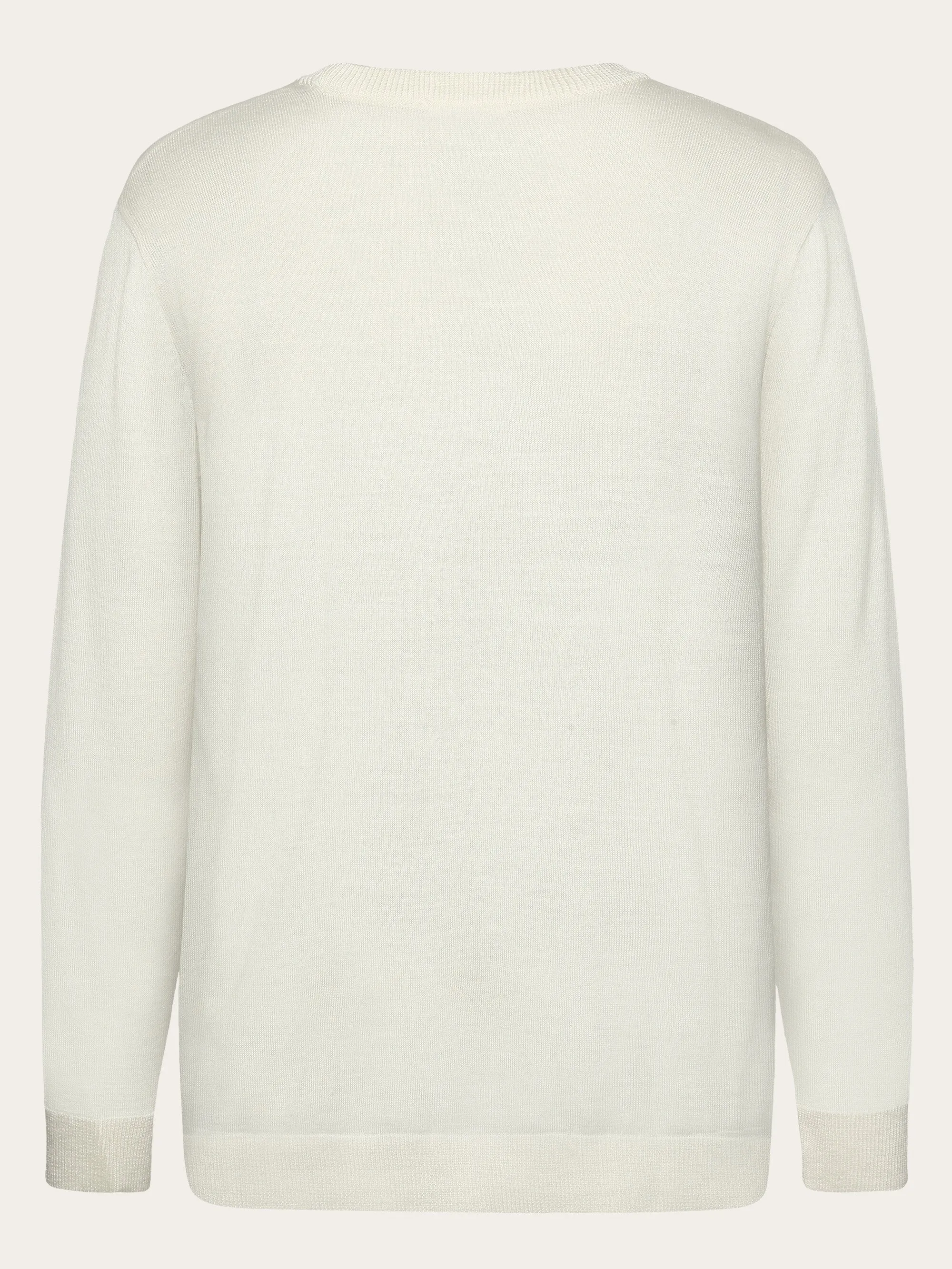 Regular merino knit crew neck - RWS - Egret