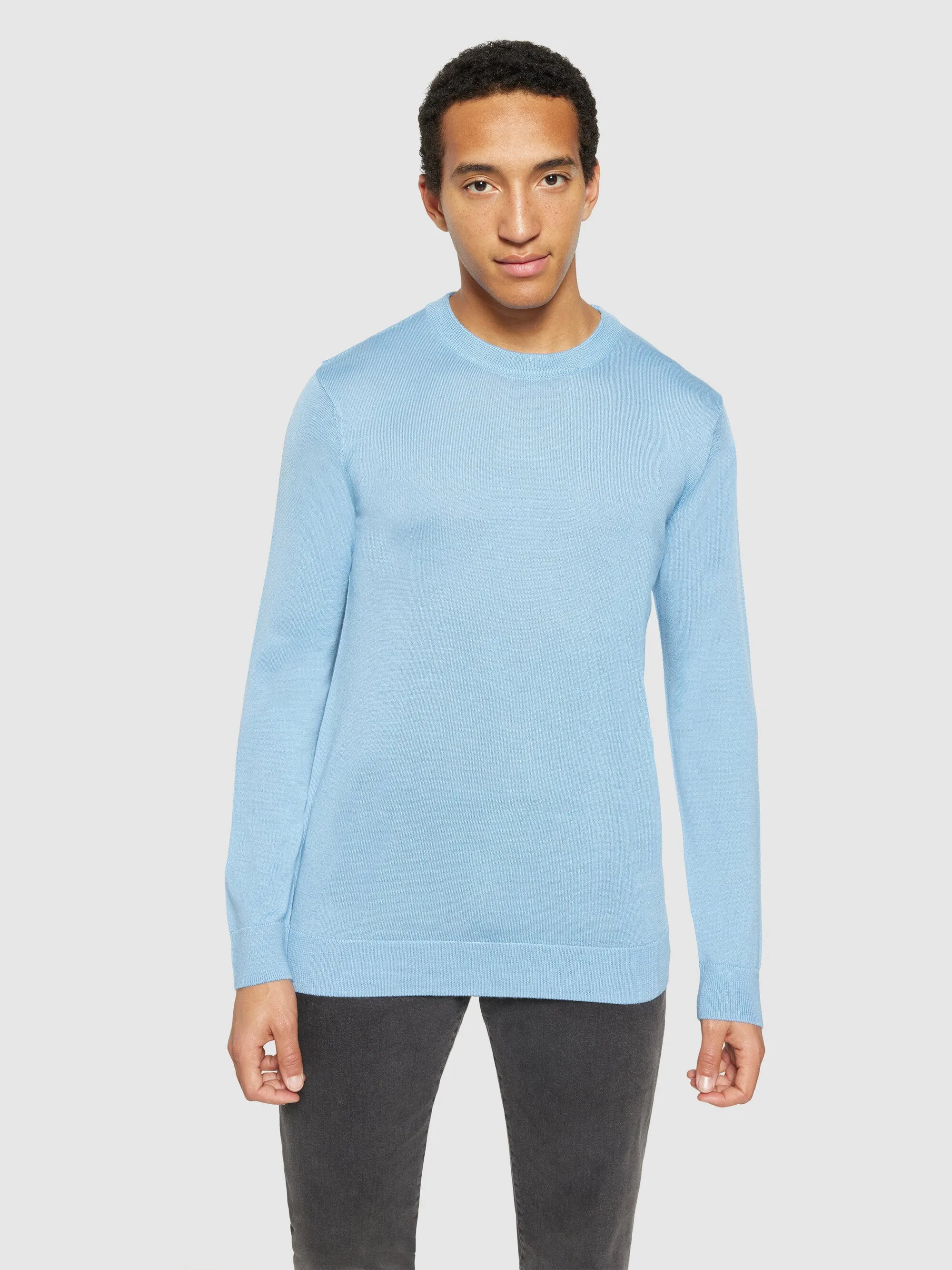 Regular merino knit crew neck - RWS - Glacier Lake