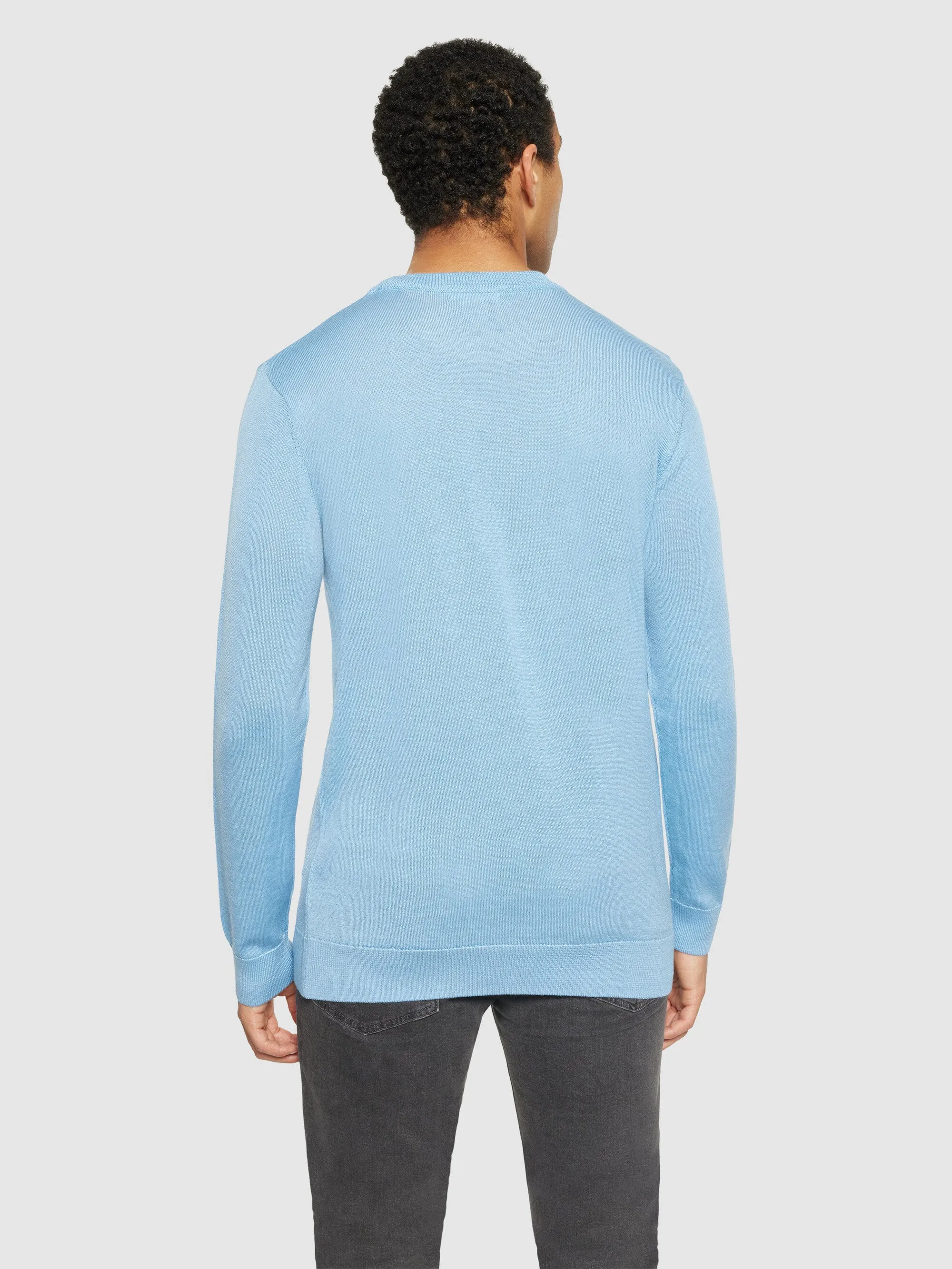 Regular merino knit crew neck - RWS - Glacier Lake