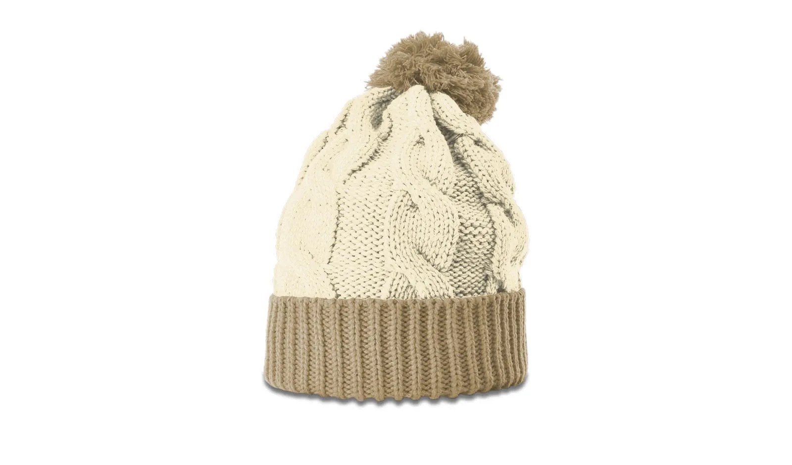 Richardson 141 Chunk Twist Knit Beanie w/Cuff & Pom - Min. 12 Beanies Per Order, Mix & Match