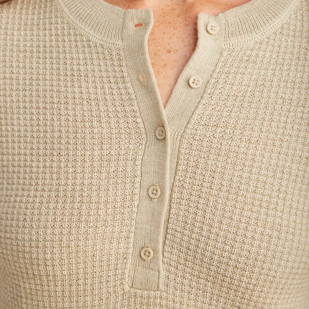 Roark Well Worn Thermal Henley - Stone